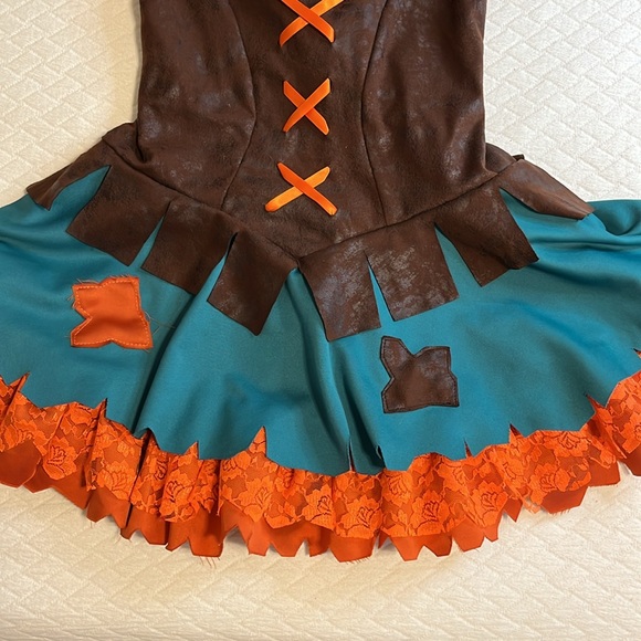 Bavarian Bar Maid dirndl dress, Fall Autumn theme, brown/orange/green, XS-S - Picture 2 of 5